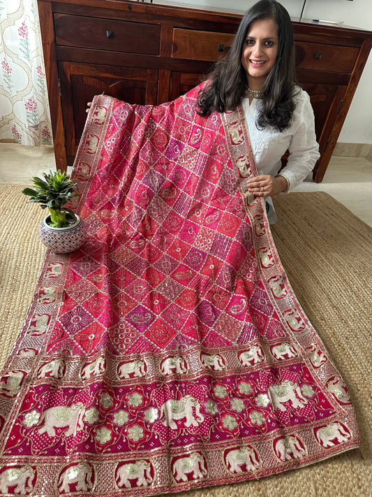 MULTI COLOUR GEORGETTE SEQUENCE VINTAGE DUPATTA