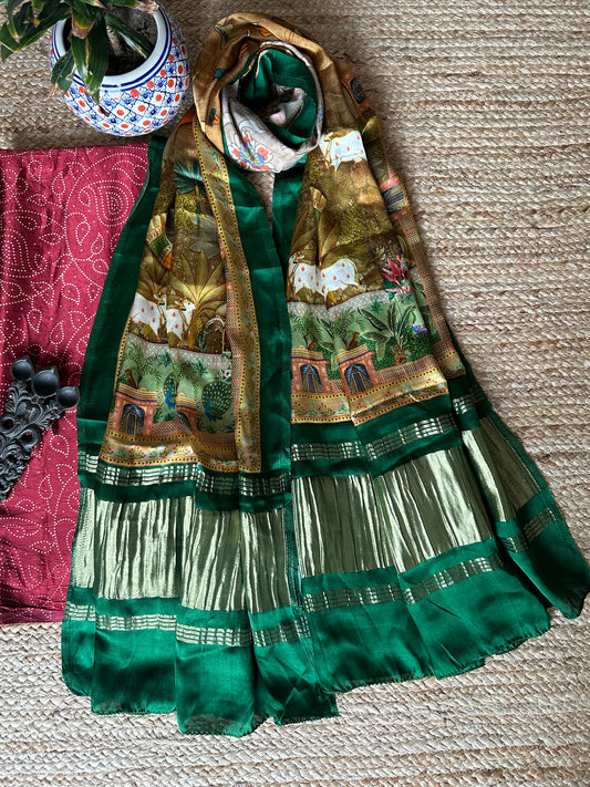 MAROON MASHRU  SILK KURTA WITH PATOLA HANDCRAFTED MODAL SILK DUPATTA