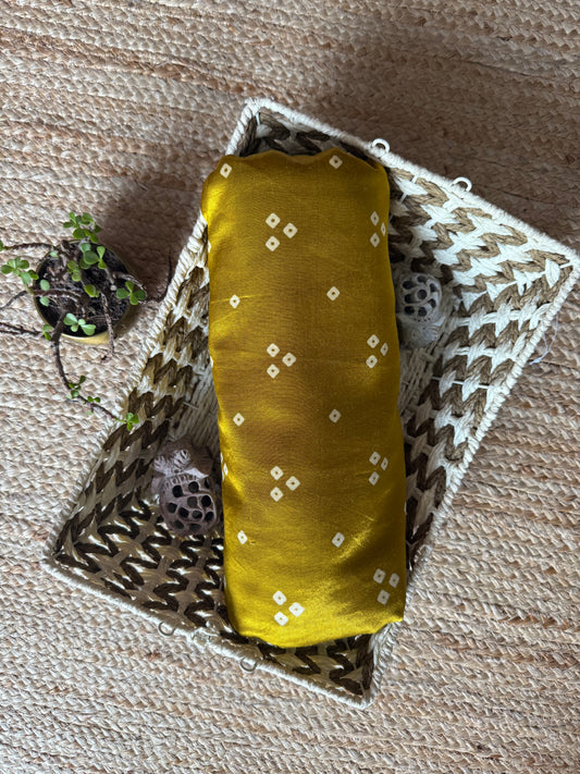 MUSTARD YELLOW THREE MASHRU SILK FABRIC MSF- 22