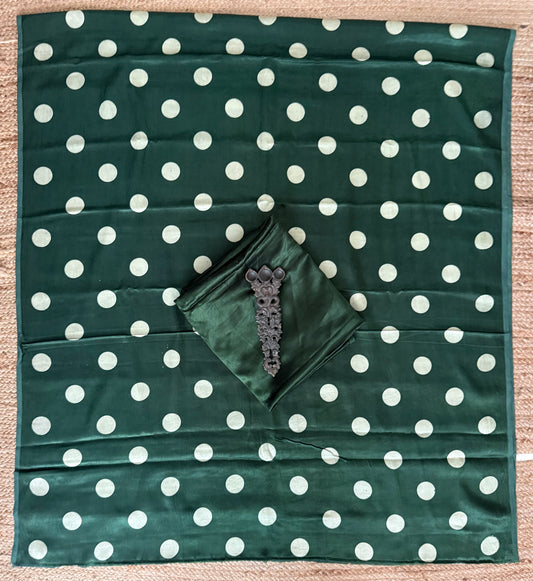 Pine green mashru silk hand embroidery kashmiri handembroidery sozni work cord set cs- 30