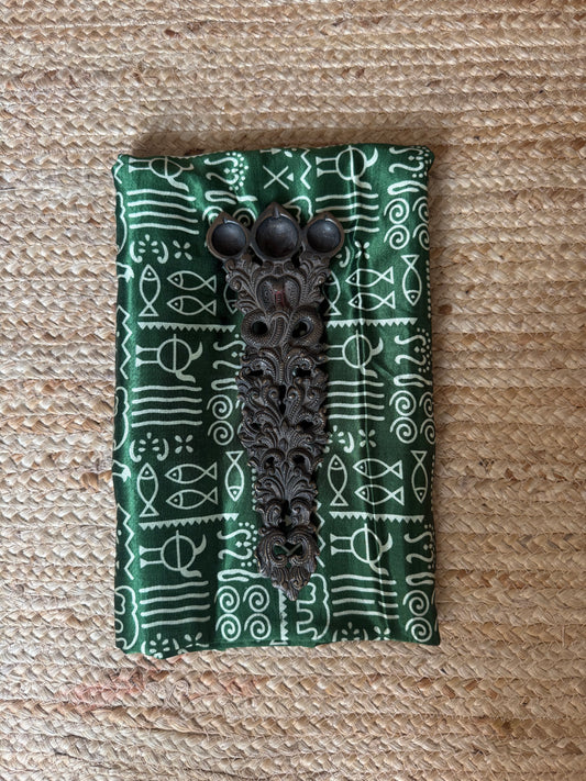 Green mashru silk un stitched blouse piece