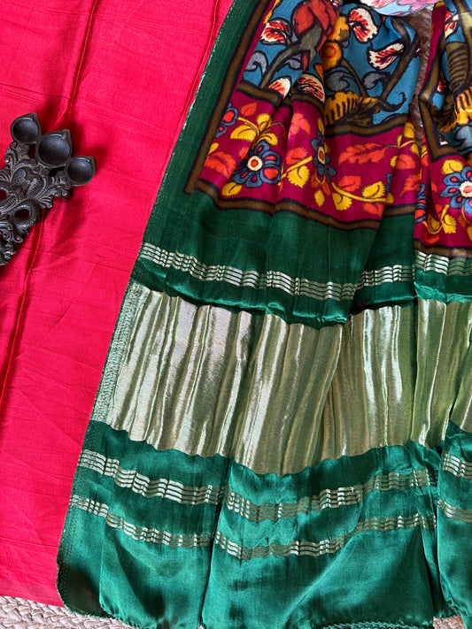 RED MASHRU SILK KURTA WITH PATOLA PRINT MODAL SILK DUPATTAS PS-10122