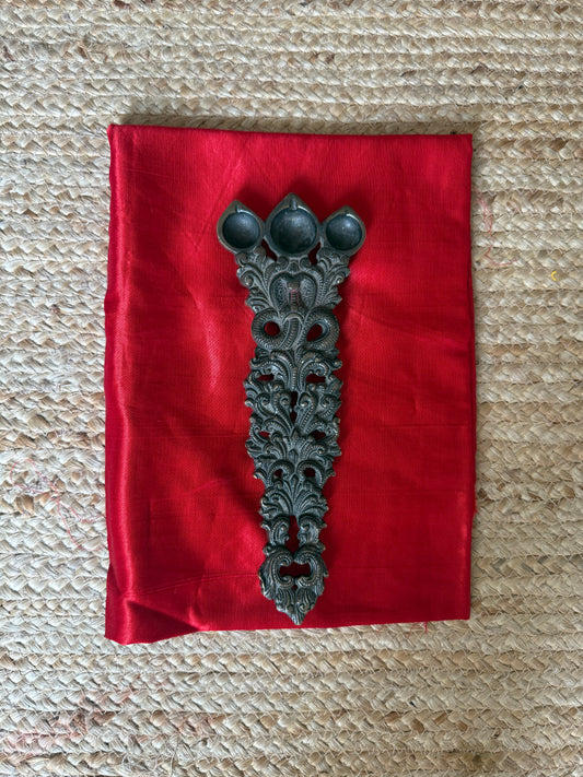 Red solid mashru silk un stitched blouse piece