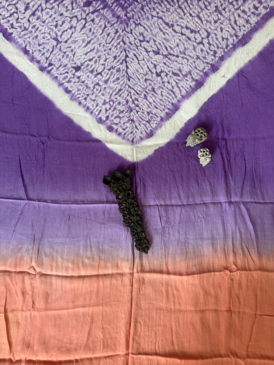 Mauve Purple ombré Modal  silk Shibori kurta/kaftan material