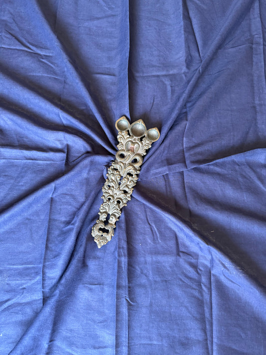 Navy blue solid mashru silk un stitched blouse piece