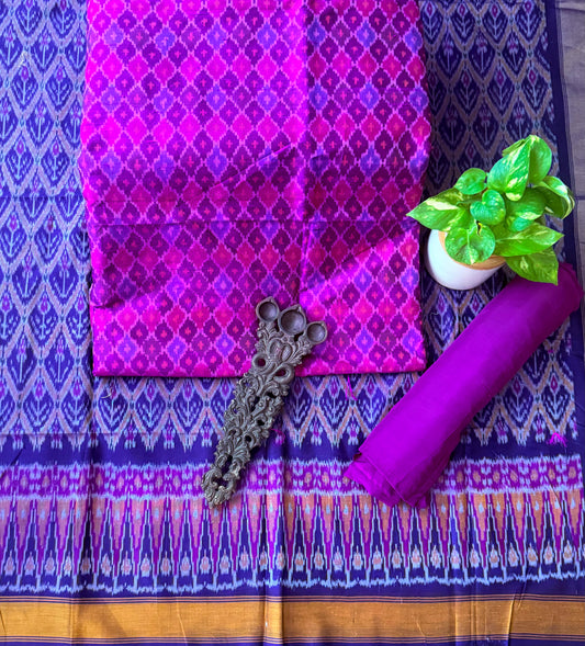 Palatinate Purple raw silk ikkat hanwoven kurta with Bottom ikkat patola pure  silk handwoven dupatta