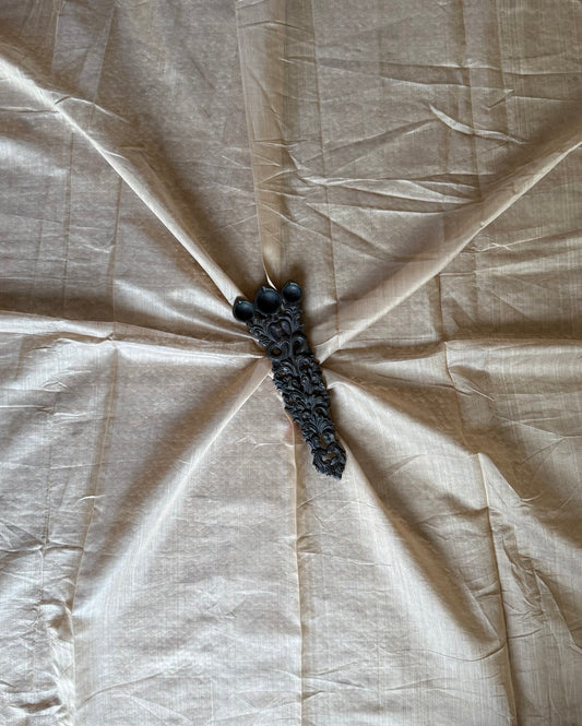 BEIGE GOLDEN CHANDERI SILK UN STITCHED BLOUSE PIECE