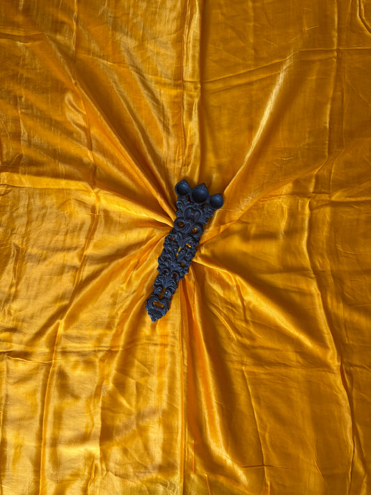 ORANGE YELLOW SOLID  MODAL SILK FABRIC