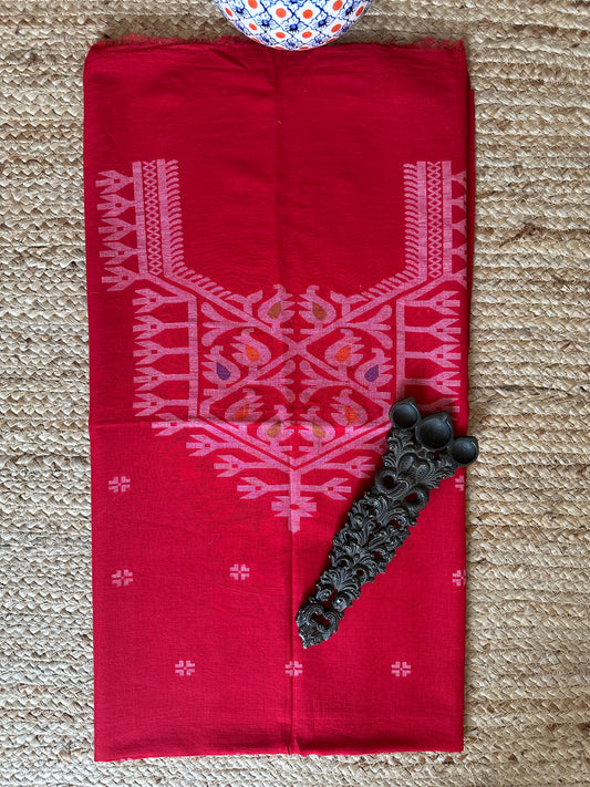 RED MULL JAMDANI KURTA