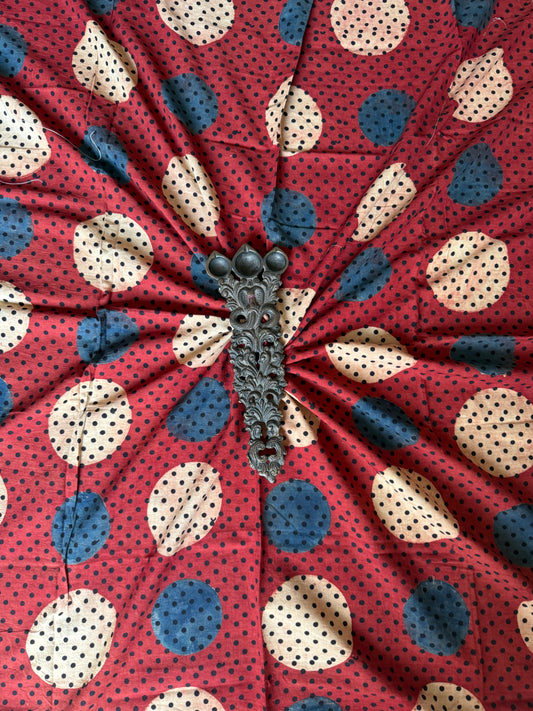 Maroon ajrakh  handcrafted cotton silk un stitched blouse piece