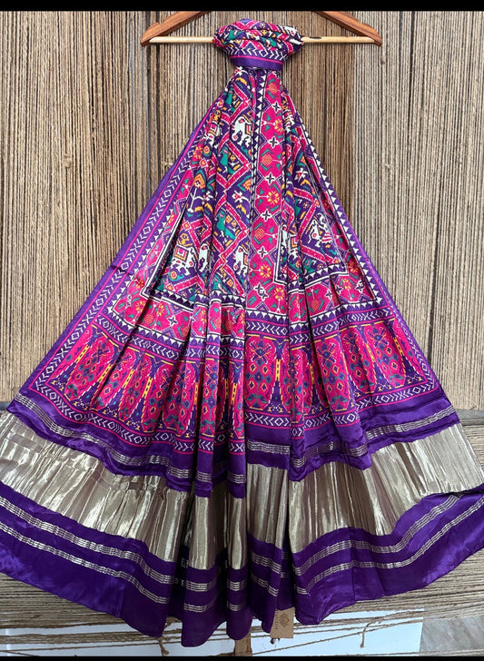 Purple pichwai patola print modal silk dupatta