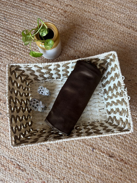 WOOD BROWN SOLID MASHRU SILK FABRIC MSF- 14