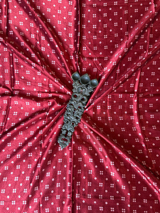 Maroon mashru silk un stitched blouse piece