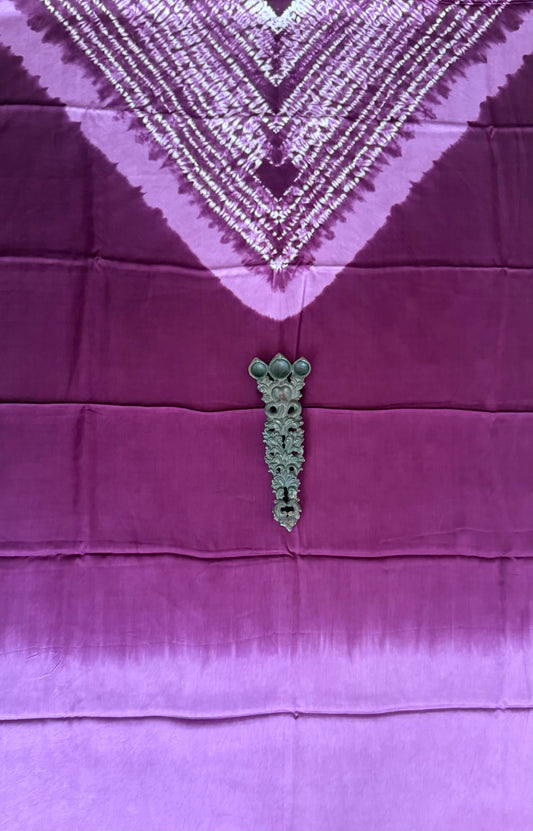 Wine Purple ombrã© modal  silk shibori kurta/kaftan material