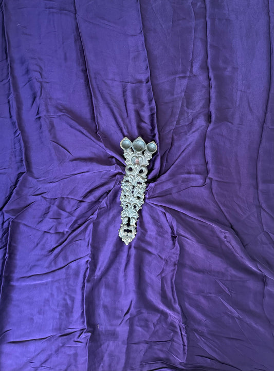 Purple printed modal silk un stitched blouse piece