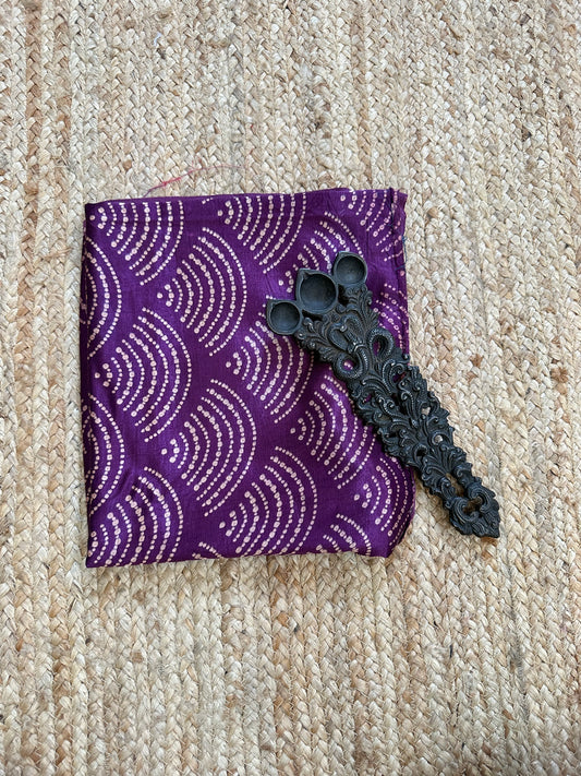 PURPLE PRINTED MASHRU SILK UN STITCHED BLOUSE PIECE