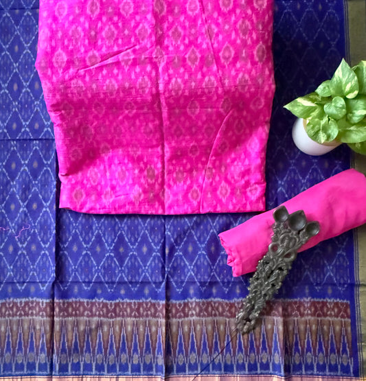 Barbie Pink raw silk ikkat hanwoven kurta with Bottom ikkat patola pure  silk handwoven dupatta