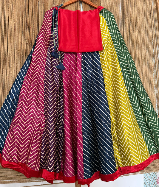 Mustard mashru silk blouse-with bandhani Patola patchwork  handcrafted mashru silk Skirt