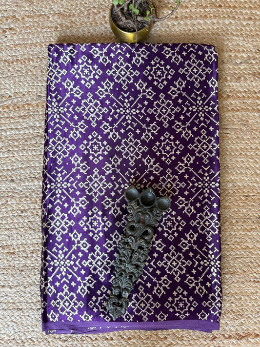 PURPLE PATOLA PRINT MASHRU SILK FABRIC MSF- 18