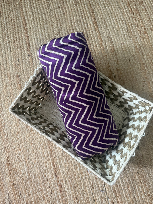 Purple zigzag mashru silk fabric