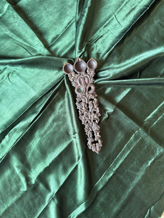 Green solid mashru silk un stitched blouse piece