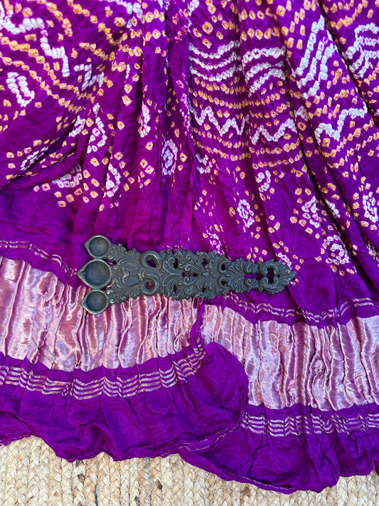 PURPLE CHANDMUKHI GAJJI SILK HANDWOVEN AJRAKH DUPATTA