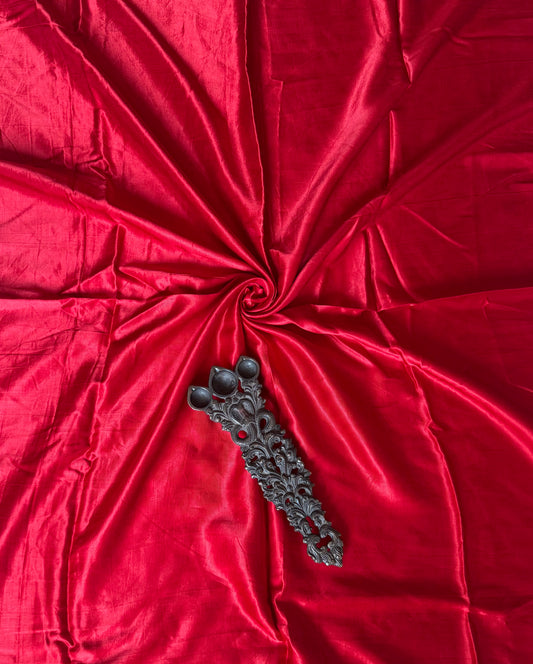 Red solid mashru silk un stitched blouse piece