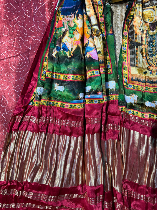 MAROON MASHRU SILK KURTA WITH PATOLA PRINT MODAL SILK DUPATTAS