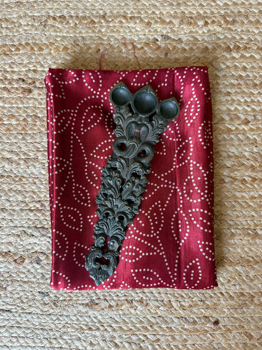 MAROON JAAL PRINT MASHRU SILK UN STITCHED BLOUSE PIECE