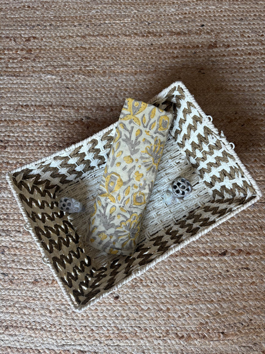 BEIGE AJRAKH COTTON HANDBLOCK KURTA FABRIC