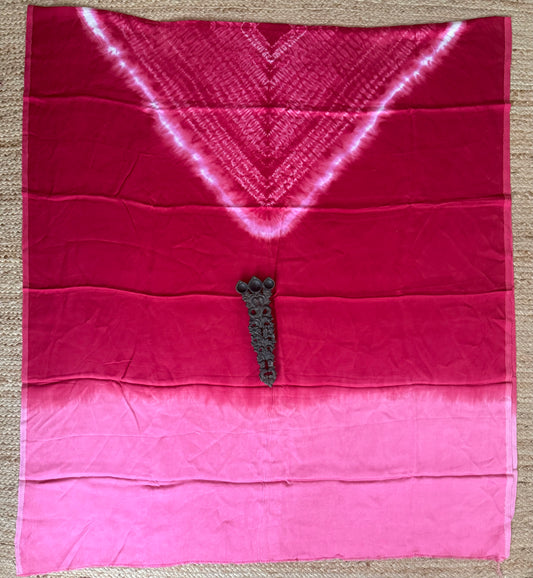 Dusty Pink ombrã© modal  silk shibori kurta/kaftan material