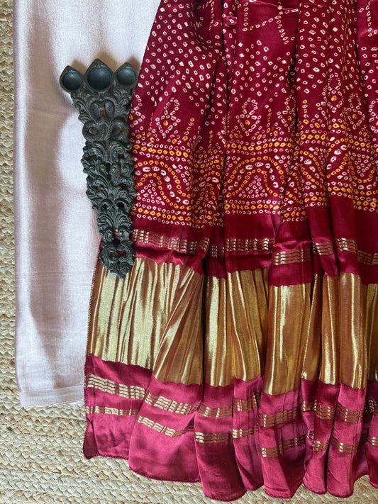 DUSTY PINK SOLID MASHRU SILK KURTA WITH PATOLA HANDCRAFTED MODAL SILK DUPATTA