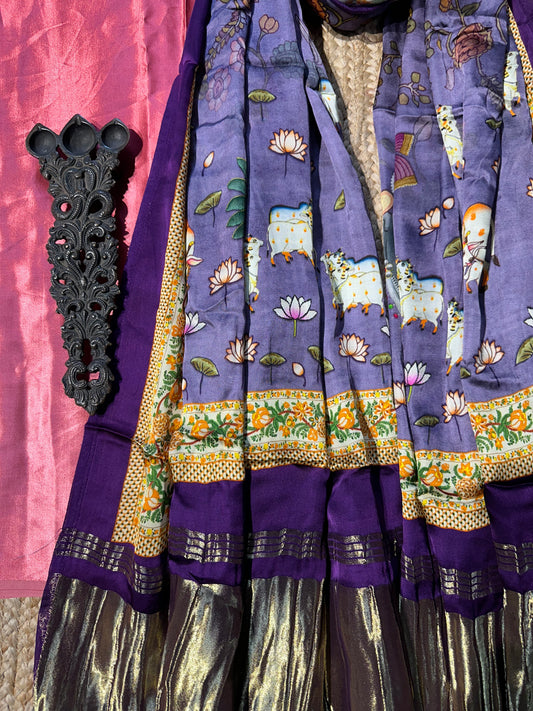 PINK MASHRU SILK KURTA WITH PATOLA PRINT MODAL SILK DUPATTAS