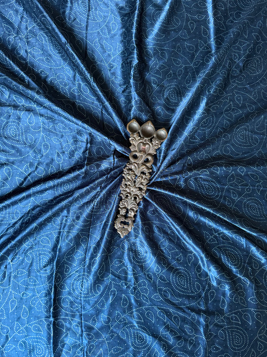 BLUE JAAL MASHRU SILK UN STITCHED BLOUSE PIECE