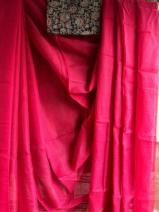 RED KOTA DORIA  SARI WITH CONTEMPORARY BLOUSE PIECE LP