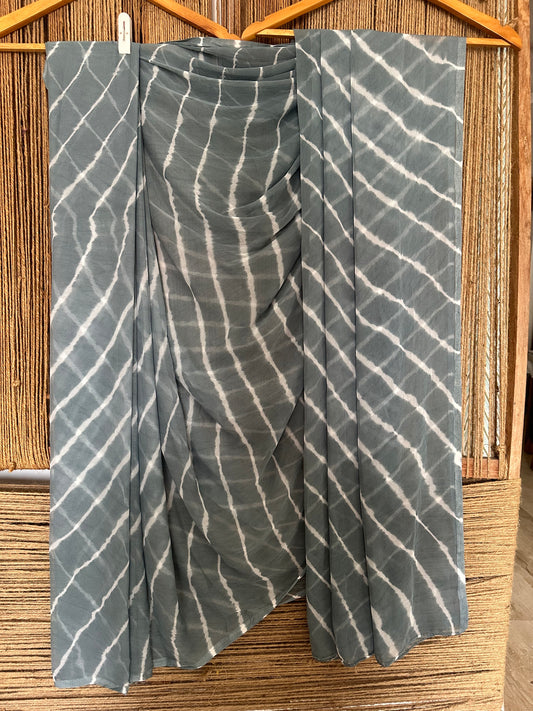 SLATE GRAY LEHERIYA CHIFFON SARI CL-1025