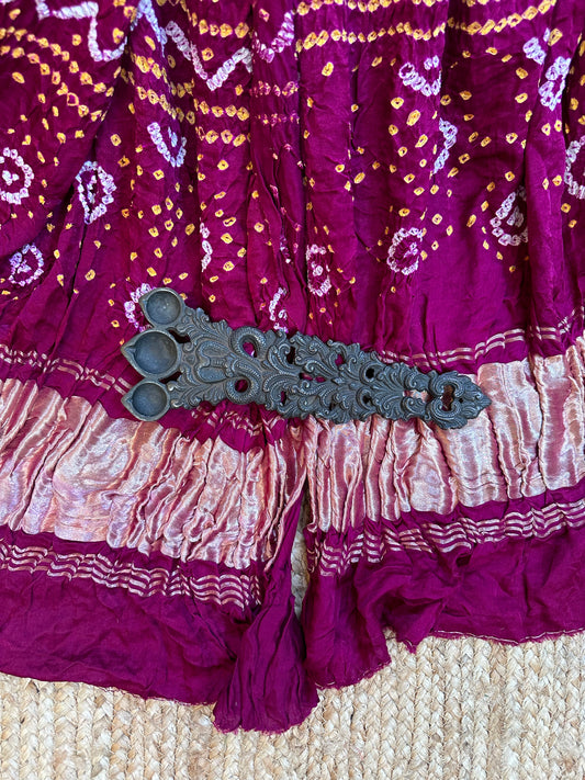 MAGENTA PINK CHANDMUKHI GAJJI SILK HANDWOVEN AJRAKH DUPATTA