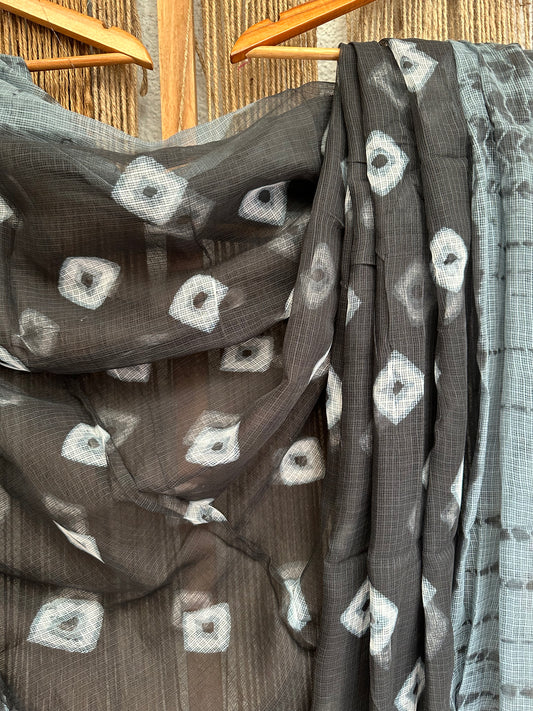 Black Batik KOTA DORIA HANDBLOCK SARI