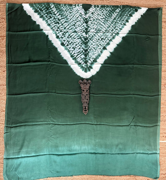 Green ombrã© modal  silk shibori kurta/kaftan material