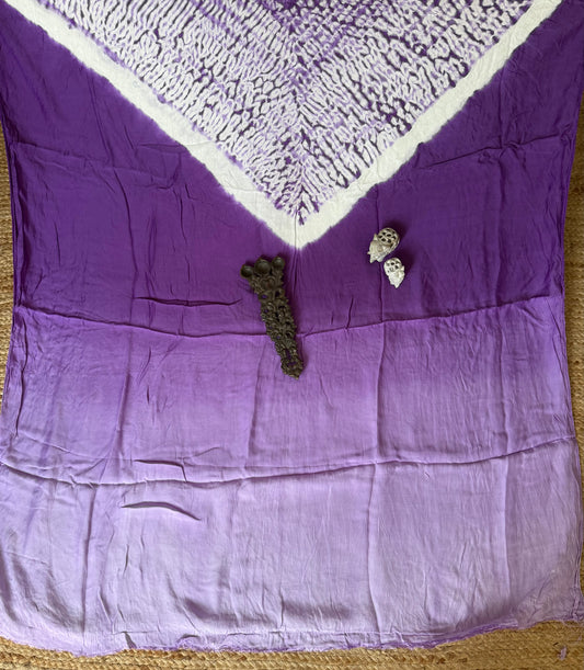 Purple to Lilac ombré Modal  silk Shibori kurta/kaftan material