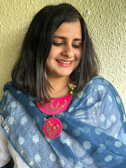 INDIGO KOTA DABU HANDCRAFTED DUPATTA