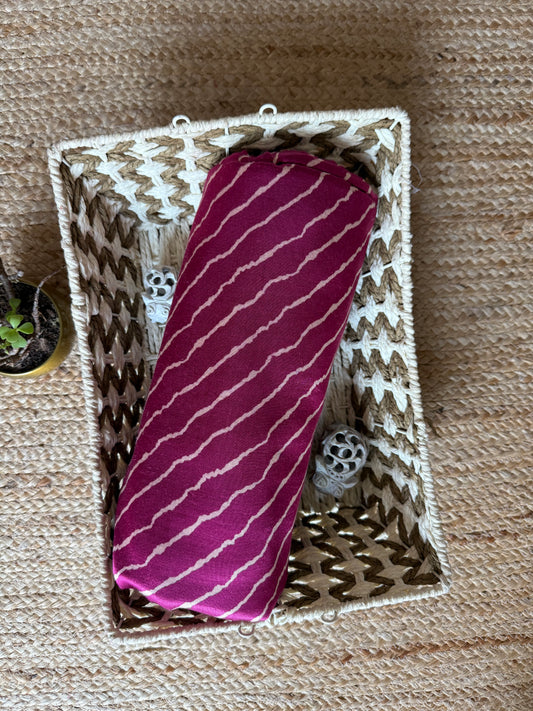 MAGENTA PURPLE LEHERIYA MASHRU SILK FABRIC MSF- 12