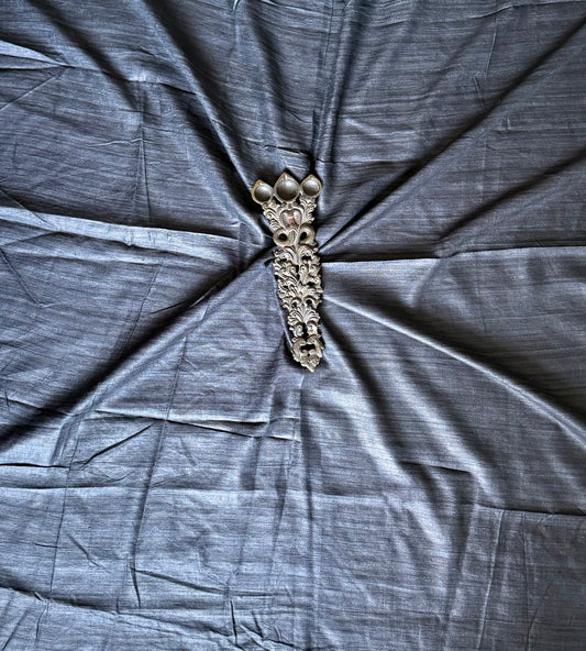 BLACK  TUSSAR SILK UN STITCHED BLOUSE PIECE