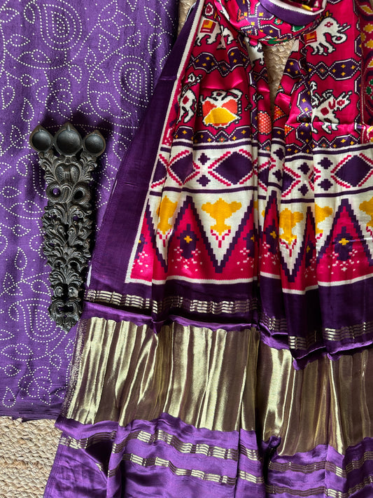 PURPLE MASHRU SILK KURTA WITH PATOLA HANDCRAFTED MODAL SILK DUPATTA PS-59