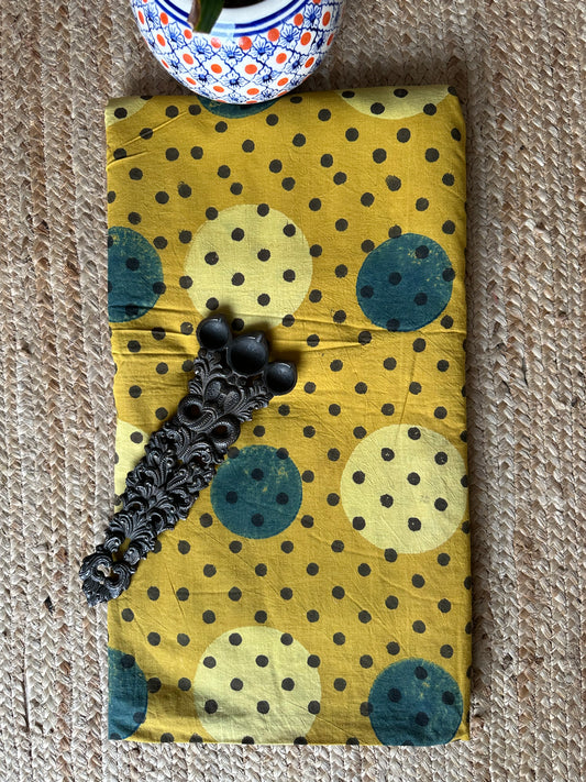 MUSTARD AJRAKH HANDCRAFTED NATURAL DYE PRINTED FABRIC CF-27