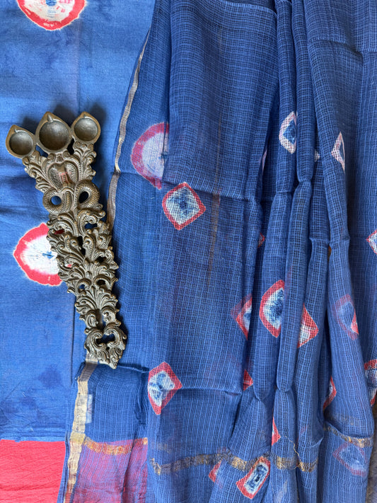 BLUE COTTON KOTA HANDBLOCK SUIT SET