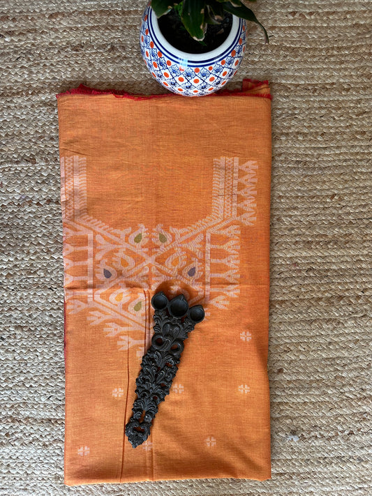 APRICOT ORANGE MULL JAMDANI KURTA