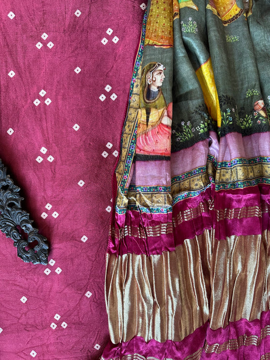 MAROON MASHRU  SILK KURTA WITH PATOLA HANDCRAFTED MODAL SILK DUPATTA PS-1081