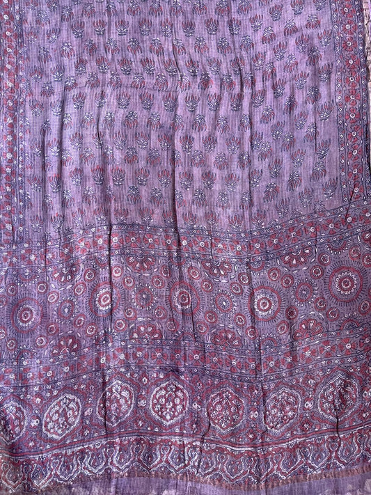 ROSY BROWN KOTA AJRAK HANDCRAFTED DUPATTA