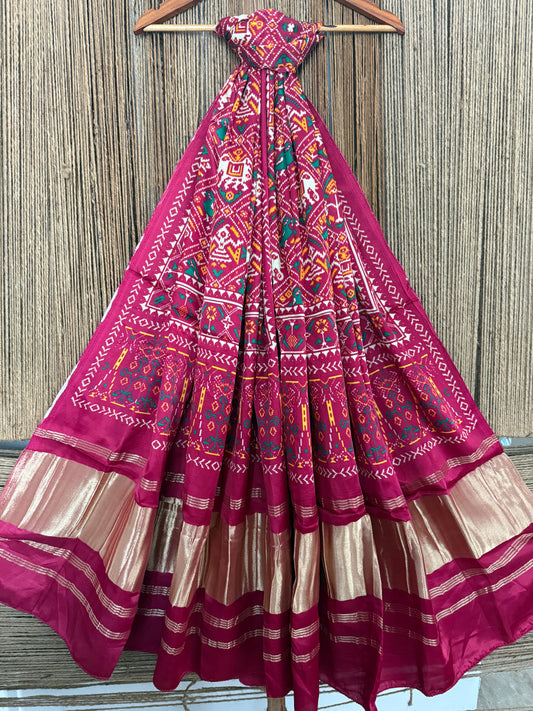 MAROON PATOLA PRINT MODAL SILK DUPATTA